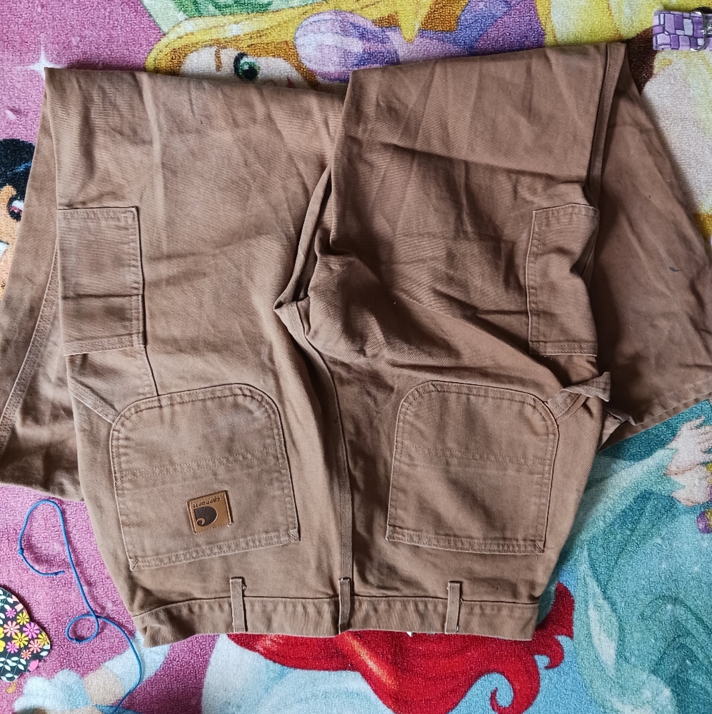 Carhartt Men's Original Dungaree Carpenter Denim Jeans Brown 34 x 30 B11 Work